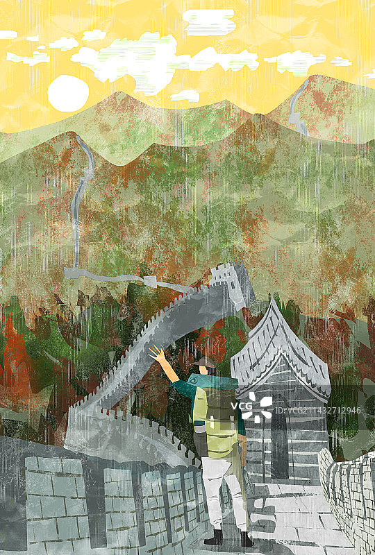 长城插画图片素材
