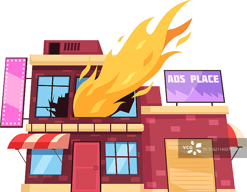 建筑物着火图片素材