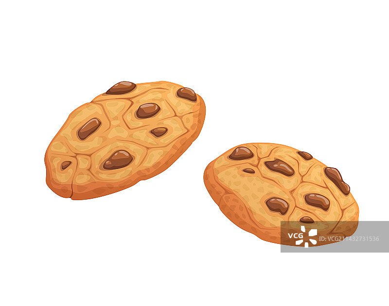 带巧克力块的卡通饼干图片素材