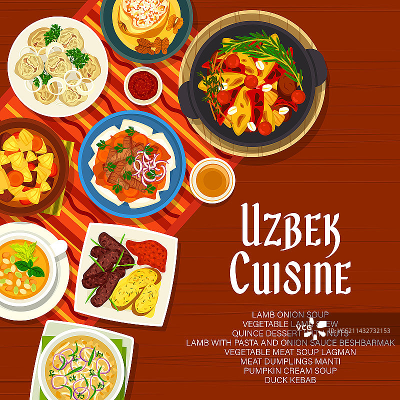 乌兹别克美食菜单封面图片素材