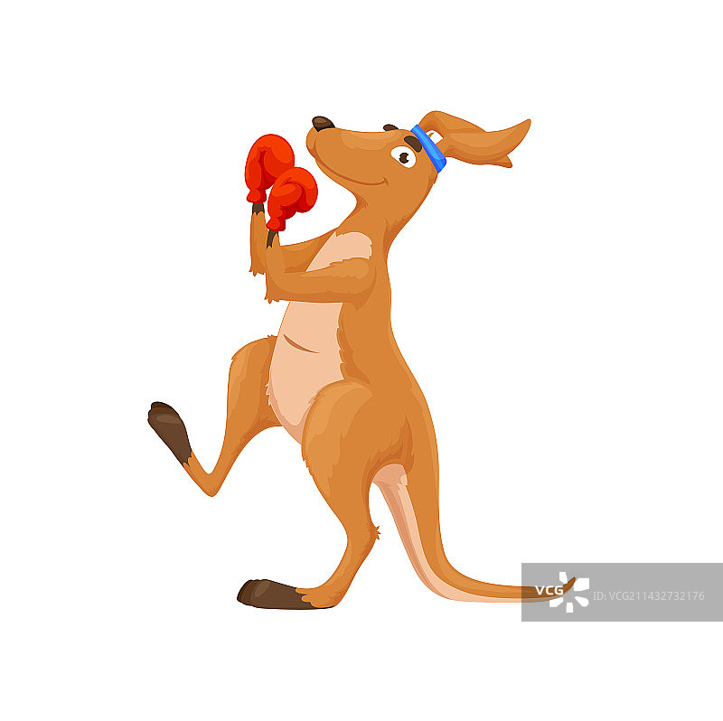 卡通拳击袋鼠角色图片素材