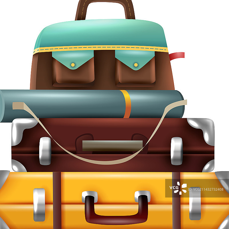 逼真行李箱图片素材