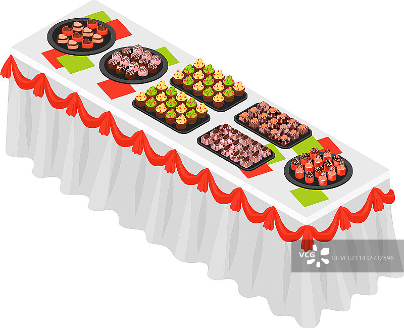 2.5D宴会桌图片素材