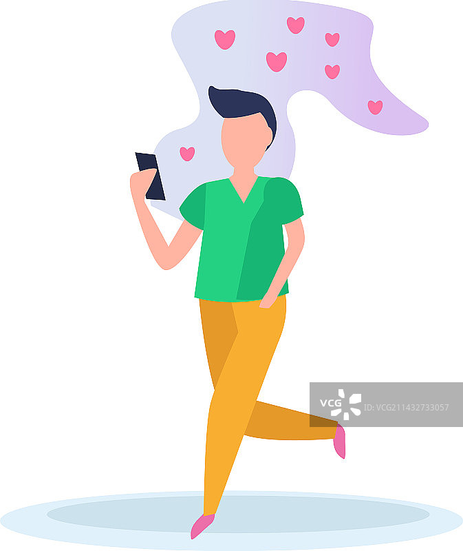 虚拟爱情扁平风格图标图片素材