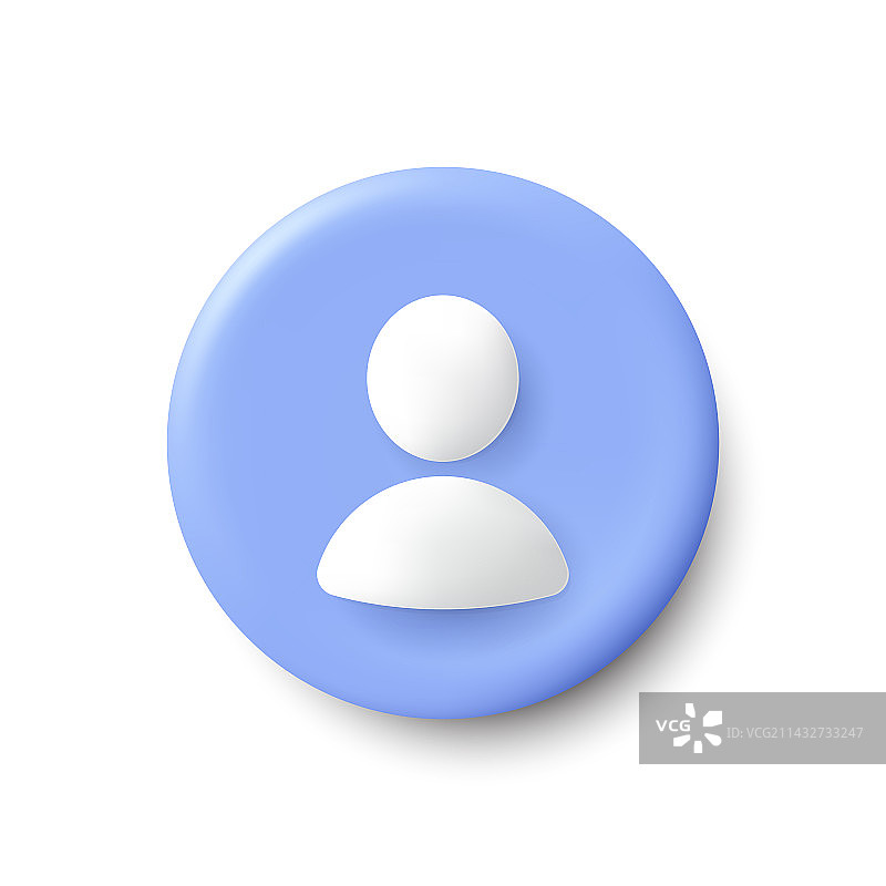 用户个人资料3D图标头像或人物按钮图片素材