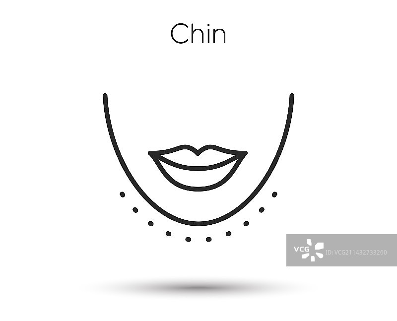 提拉下巴线条图标：面部提升图片素材