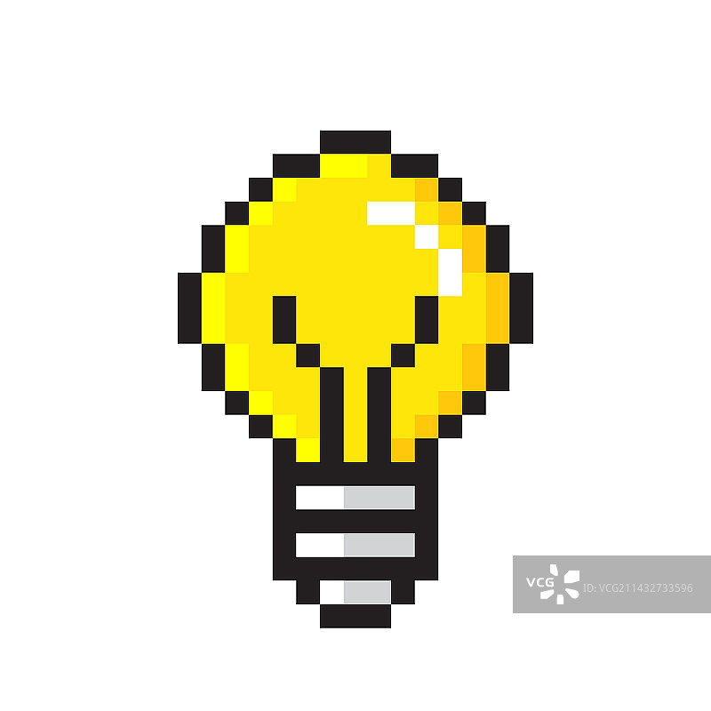 像素风灯泡图标：创意与思考图片素材