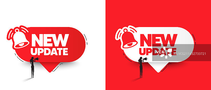 带铃铛图标的新款气泡banner图片素材