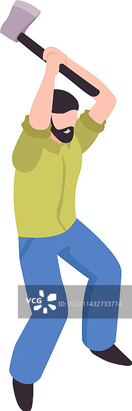 2.5D伐木工人图片素材