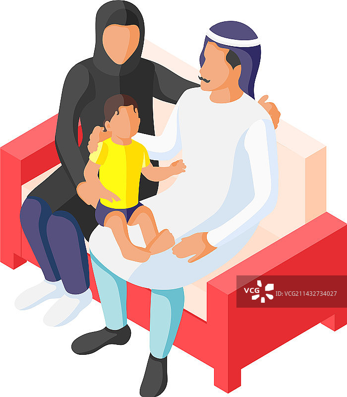 2.5D阿拉伯家庭图片素材