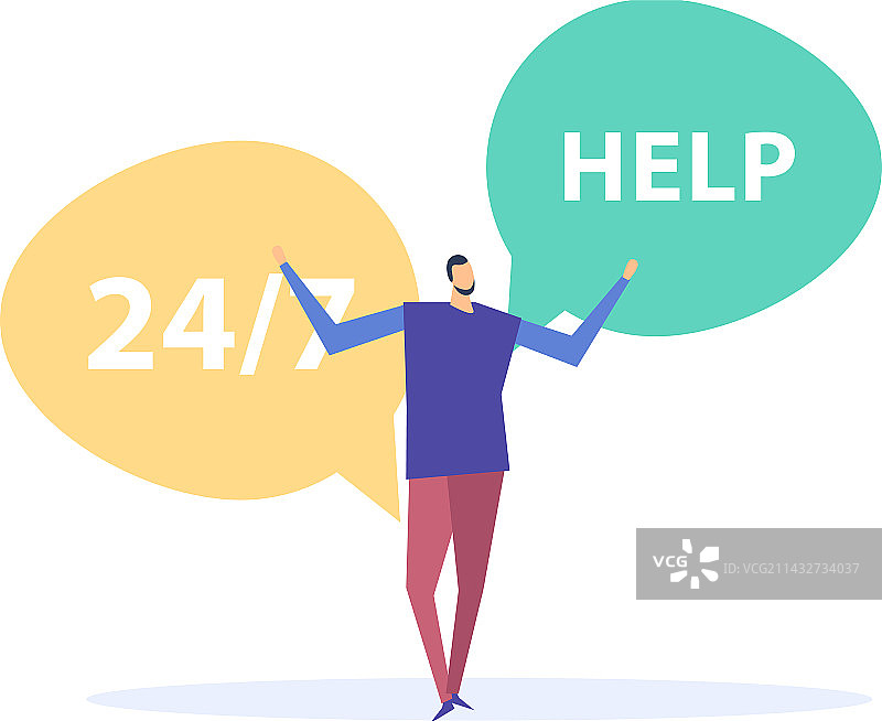 呼叫中心扁平化设计图片素材