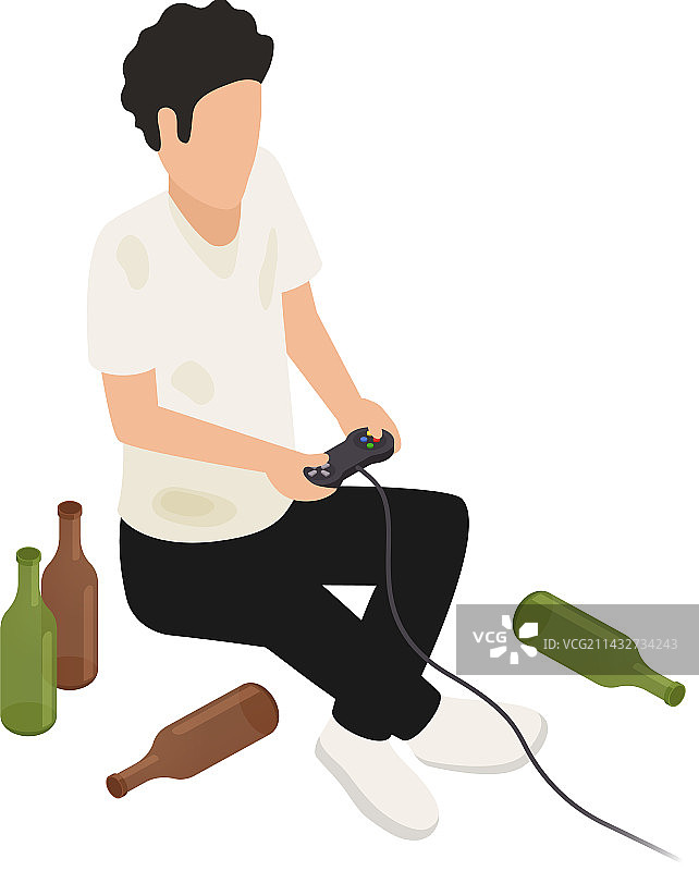 沉迷电子产品概念图片素材