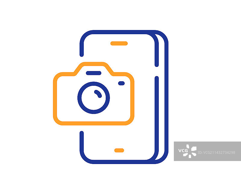 手机照片线图标智能手机或手机图片素材