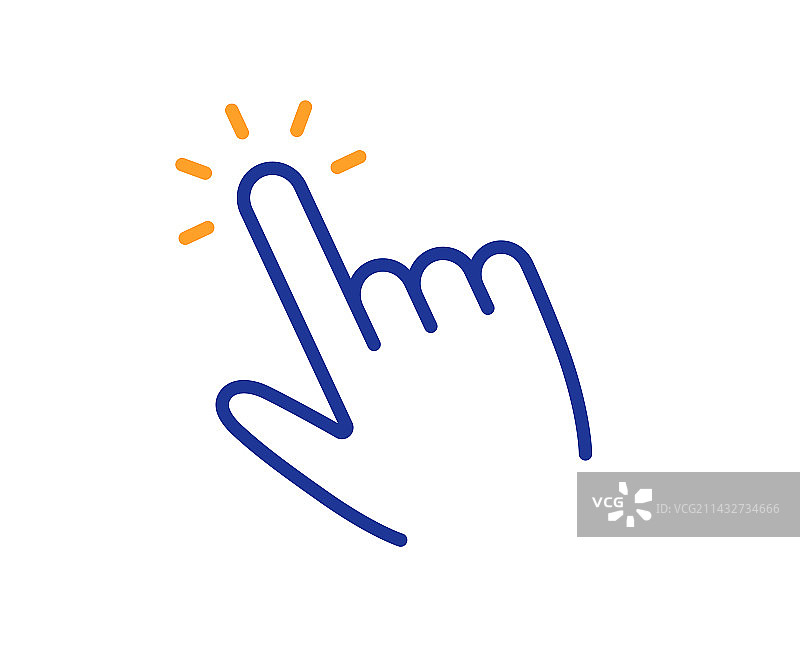 手形光标线条图标点击操作标志图片素材