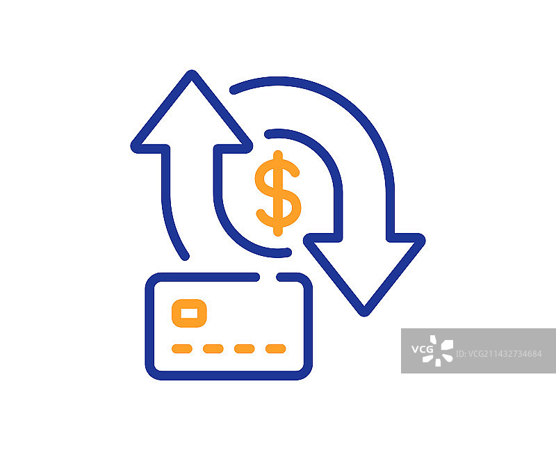 金钱转账线图标信用卡符号图片素材