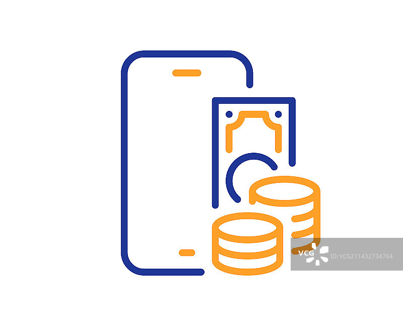 手机支付线性图标智能手机应用图片素材