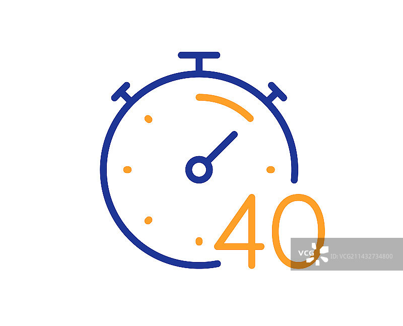 40分钟定时器线性图标秒表时间标志图片素材