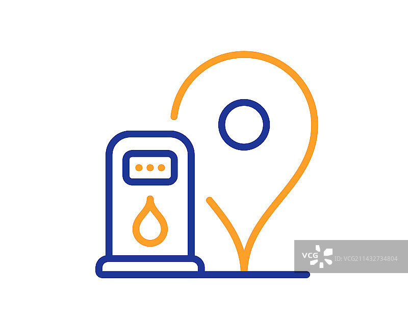 加油站线性图标图片素材