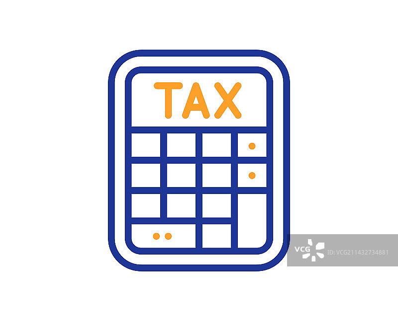 税务计算器线性图标，计算税率符号图片素材