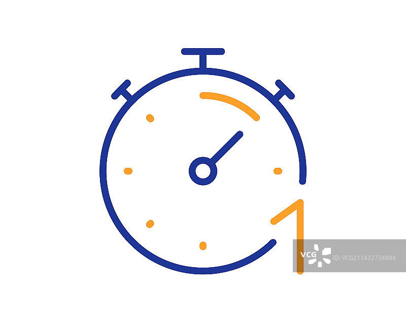 1分钟定时器线性图标：跑表时间标志图片素材