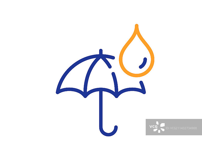 防水雨伞线性图标图片素材