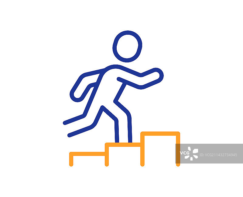 奔跑的领袖线性图标图片素材