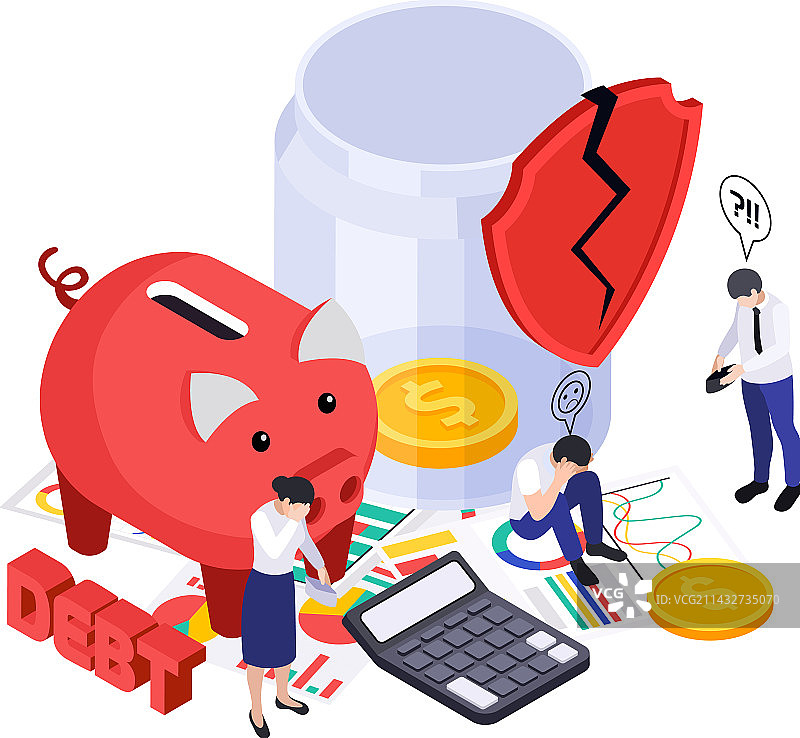 存钱罐危机构图图片素材