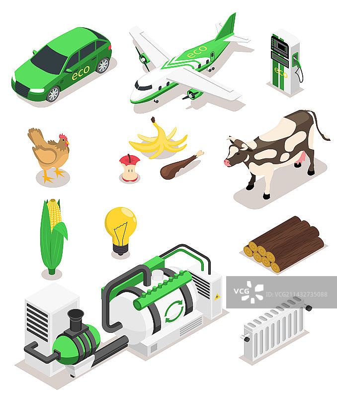 生物燃料2.5D图标合集图片素材
