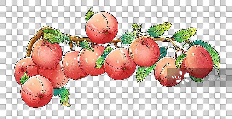 手绘国风苹果插画元素图片素材