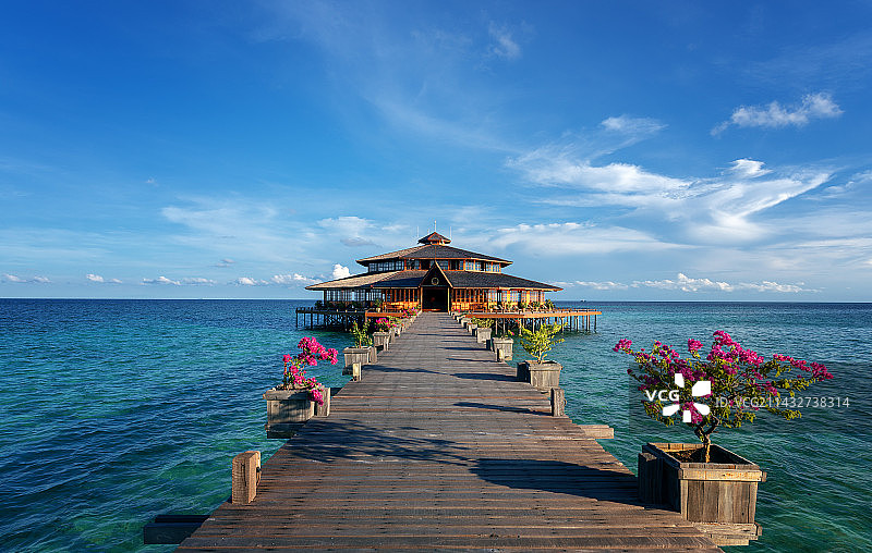 马来西亚沙巴州兰卡央海岛风光图片素材