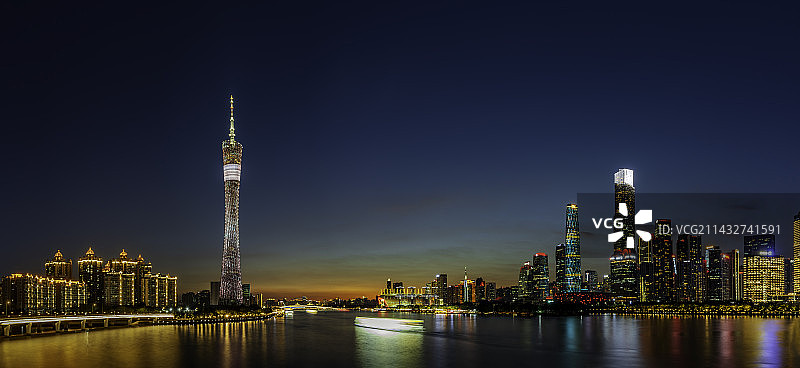 广州城市天际线城市景色建筑景观夜景全景风光图片素材