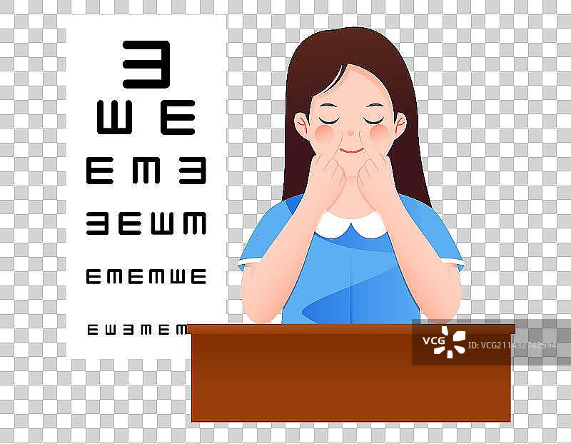 小学生做眼保健操保护视力图片素材