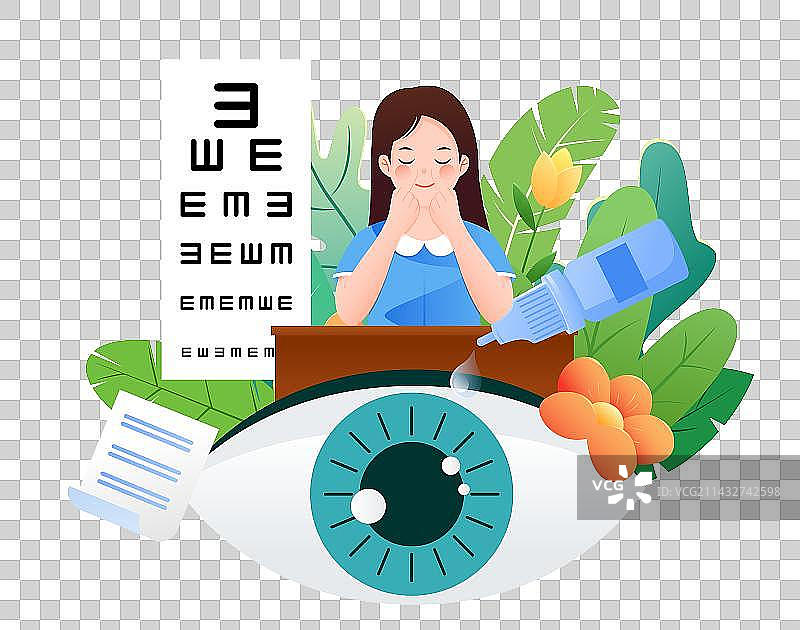 小学生做眼保健操保护视力图片素材