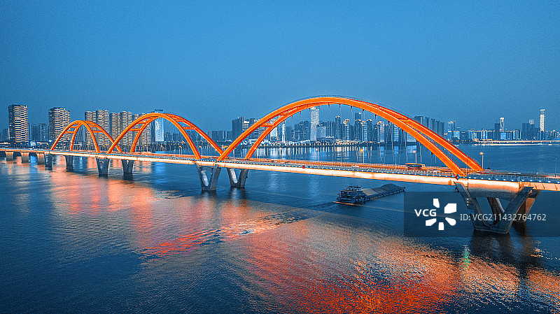 长沙福元路大桥夜景图片素材