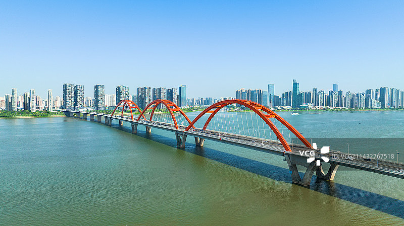 长沙福元路大桥航拍图片素材
