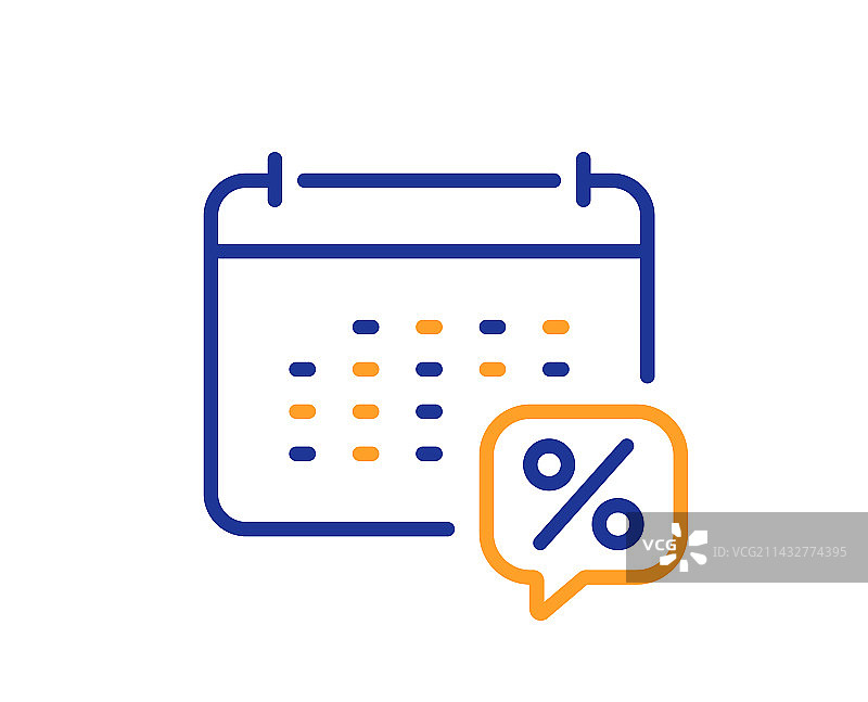 日历税务线条图标，税率计算标志图片素材