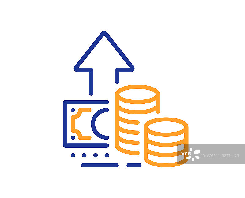 通货膨胀线条图标增长或价格上涨标志图片素材