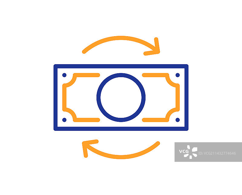 货币兑换线性图标图片素材