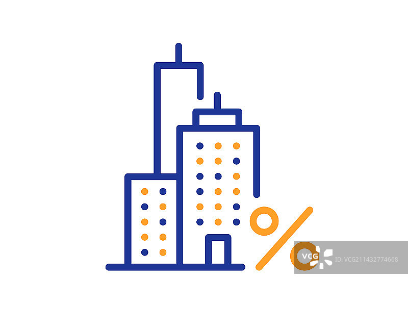 抵押贷款信用税率线性图标图片素材