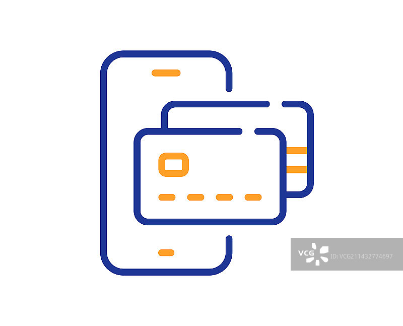 电话支付线图标信用卡标志图片素材