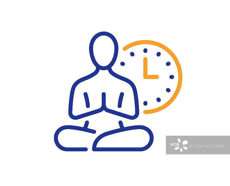 瑜伽线条图标冥想姿势符号图片素材