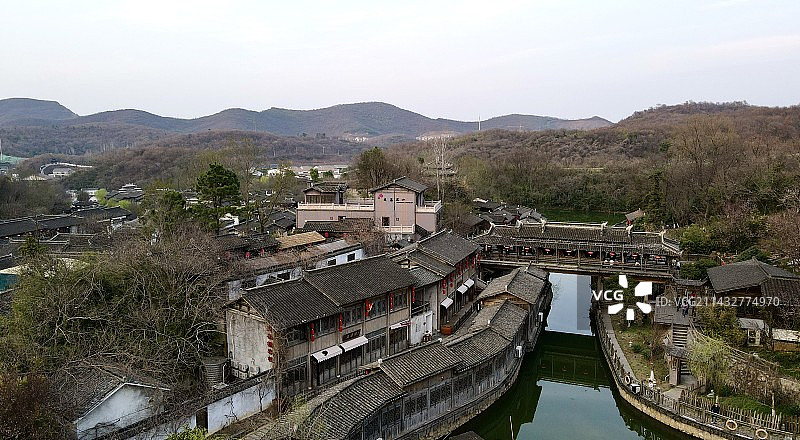 千华古村航拍图片素材
