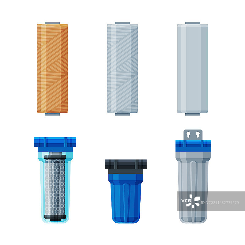 饮用水滤水器系统与滤芯图片素材