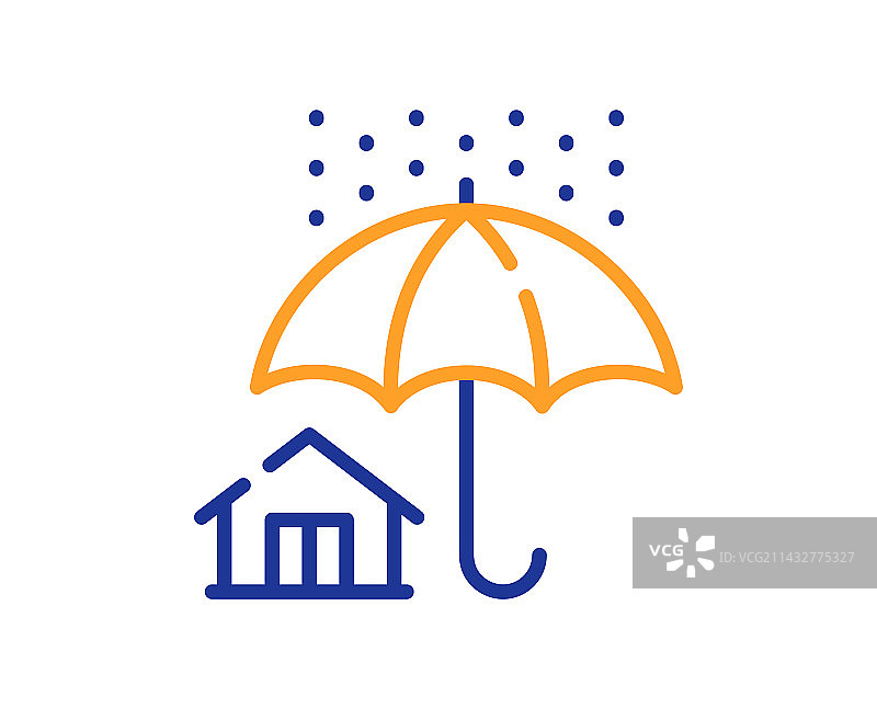 房屋保险风险管理线性图标图片素材