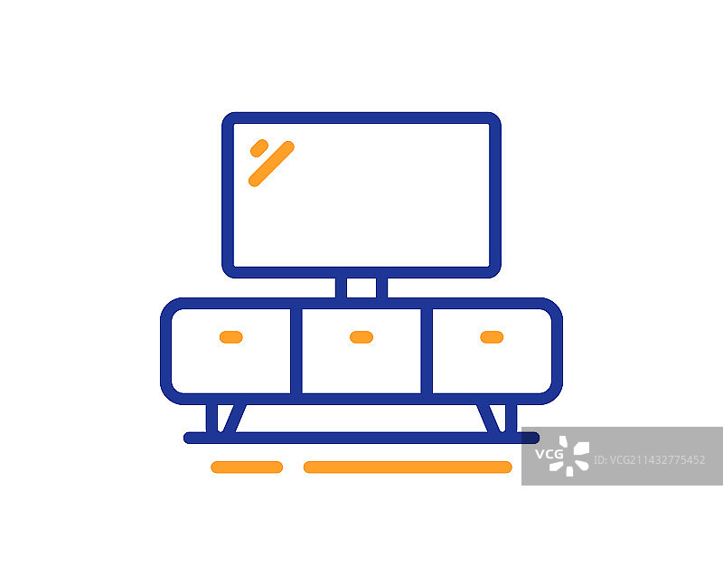 电视柜家居家具线性图标图片素材