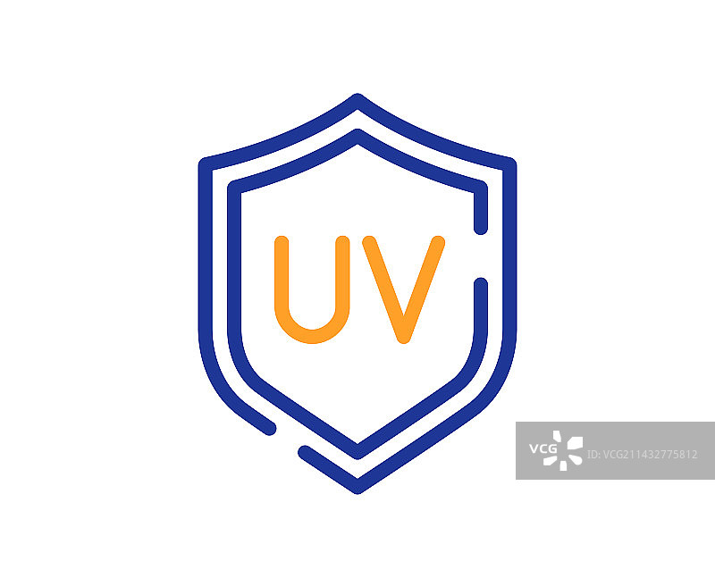 防晒线性图标，紫外线防护标志图片素材