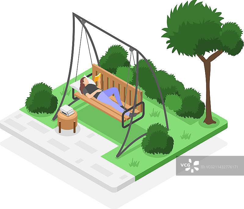 2.5D荡秋千的女人图片素材