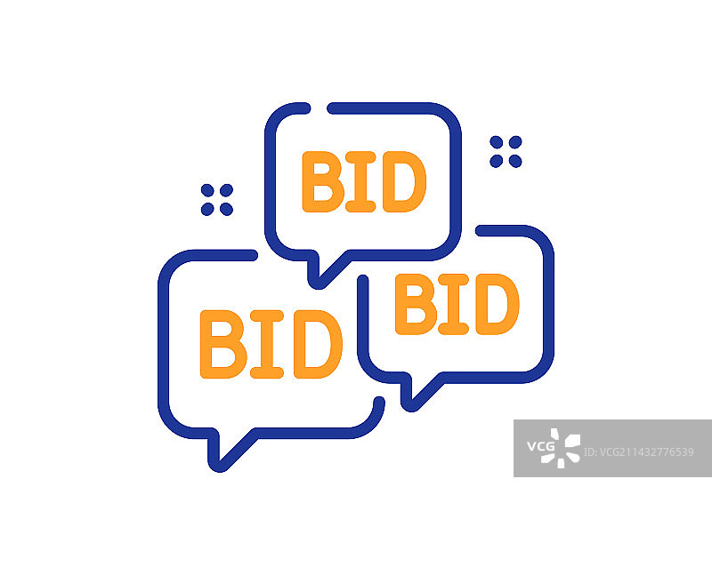 投标报价线性图标拍卖标志图片素材