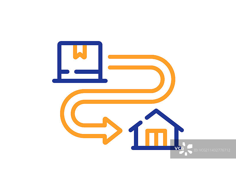 包裹位置追踪线性图标图片素材