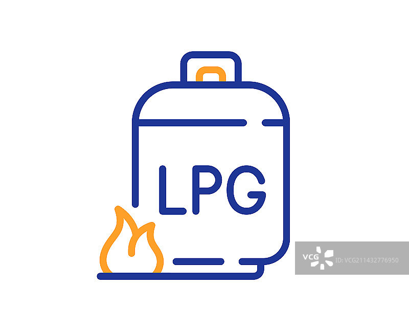 液化石油气燃料罐燃气钢瓶线性图标图片素材